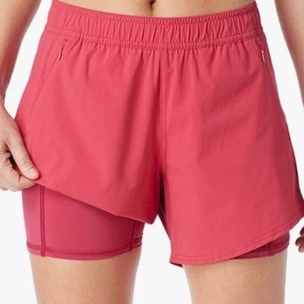 Fair Harbor Womens Corliss Athletic Shorts Size S 5" Built in Biker Short Pink